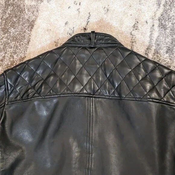 All Saints Zola Black Leather Jacket XXL